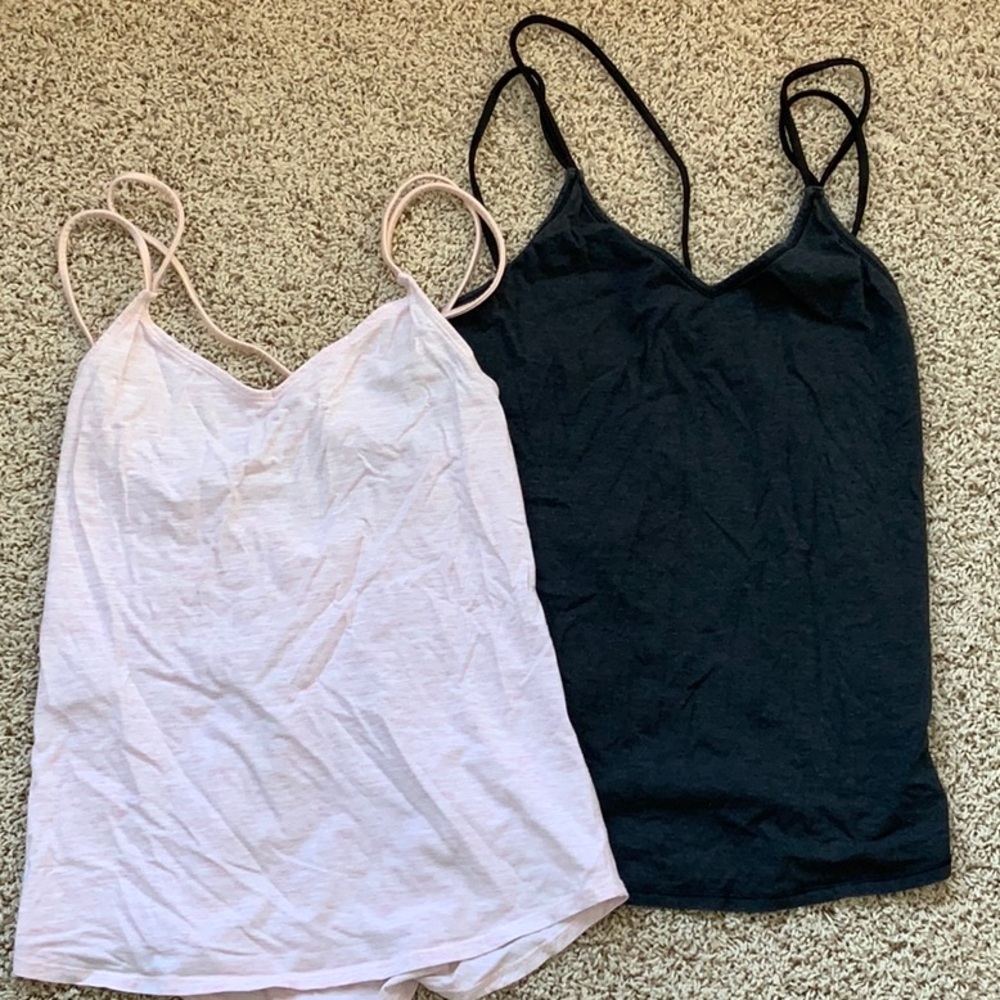 2 Lululemon Women's Tank Tops, Dark Gray and Pink, size 2
